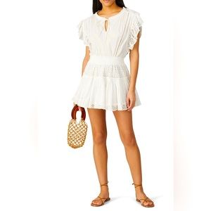 Misa Los Angeles Women’s White Ruffle Sakira Mini Dress Medium